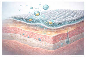 Advanced skin delivery system cross-section